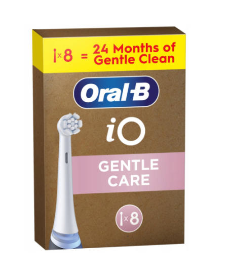 Oral-B iO Gentle Care x8 Dantų šepetėlio galvutės, Balta