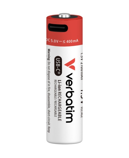 Verbatim 30249 USB-C Įkraunamos baterijos Li-ion AA 2100mAh (4 vnt pakuotėje)