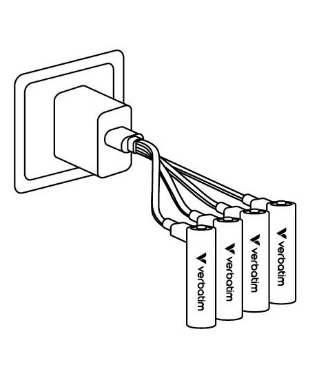 Verbatim 30250 USB-C Įkraunamos baterijos Li-ion AAA 500mAh (4 vnt pakuotėje)