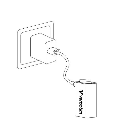 Verbatim 30251 USB-C Įkraunama baterija Li-ion 9V 335mAh (1 vnt pakuotėje)
