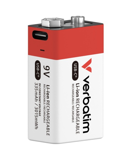 Verbatim 30251 USB-C Įkraunama baterija Li-ion 9V 335mAh (1 vnt pakuotėje)