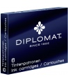 Rašalo kapsulės DIPLOMAT, juodos, 6 vnt.