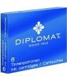Rašalo kapsulės DIPLOMAT, mėlynos, 6 vnt.