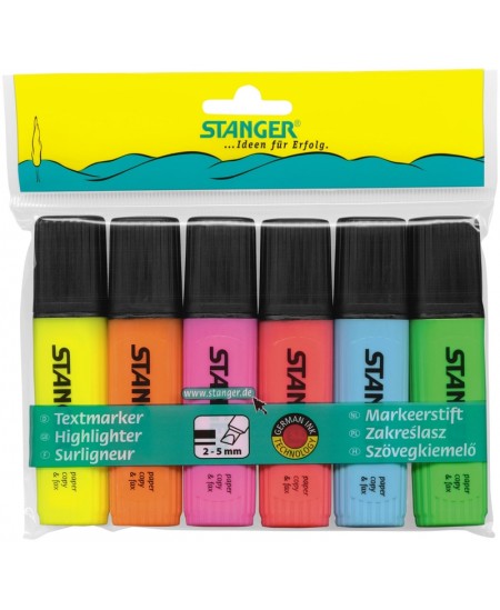 Teksto spalviklių rinkinys STANGER, 6 spalvos