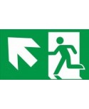 Evakuacinis saugos ženklas \"Išėjimas aukštyn į kairę\"