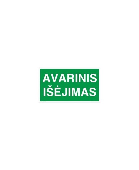 Evakuacinis saugos ženklas "Avarinis išėjimas"