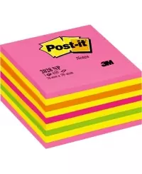 Lipnių lapelių kubas Post-it® Neon Pink, 76x76 mm, 450 lapelių