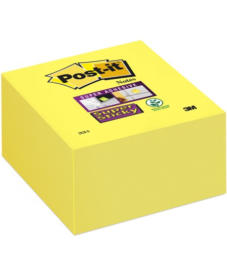 Itin lipnūs lapeliai Post-it® SUPER STICKY, 76x76 mm, 350 lapelių, geltoni