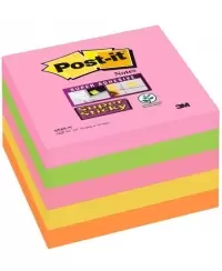 Itin lipnių lapelių kubas Post-it® SUPER STICKY CAPE TOWN, 76x76 mm, 450 lapelių