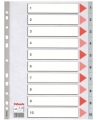 Skiriamieji plastikiniai lapai ESSELTE, 1-10, vienspalviai, A4