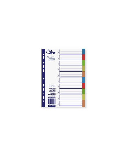 Skiriamieji plastikiniai lapai FORPUS, 1-5, spalvoti, A4