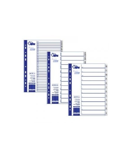 Skiriamieji plastikiniai lapai FORPUS, 1-31, vienspalviai, A4+