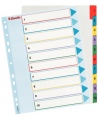 Skiriamieji lapai ESSELTE, 1-10, spalvoti, daugkartiniai, A4+