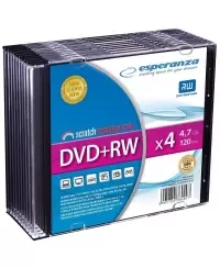 Laikmena ESPERANZA DVD+RW, 4.7GB, 4X, plonoje dėžutėje