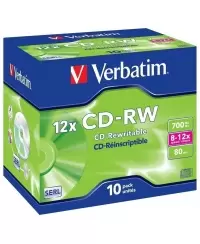 Laikmena VERBATIM CD-RW, 700MB, 12X, storoje dėžutėje