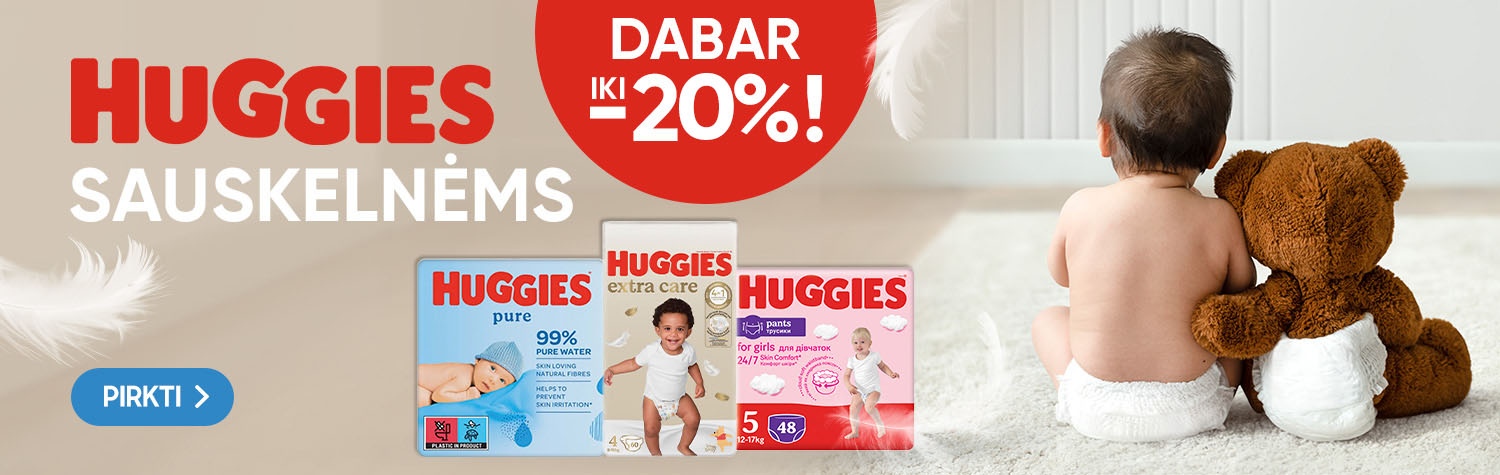 HUGGIES nuolaida iki 20%