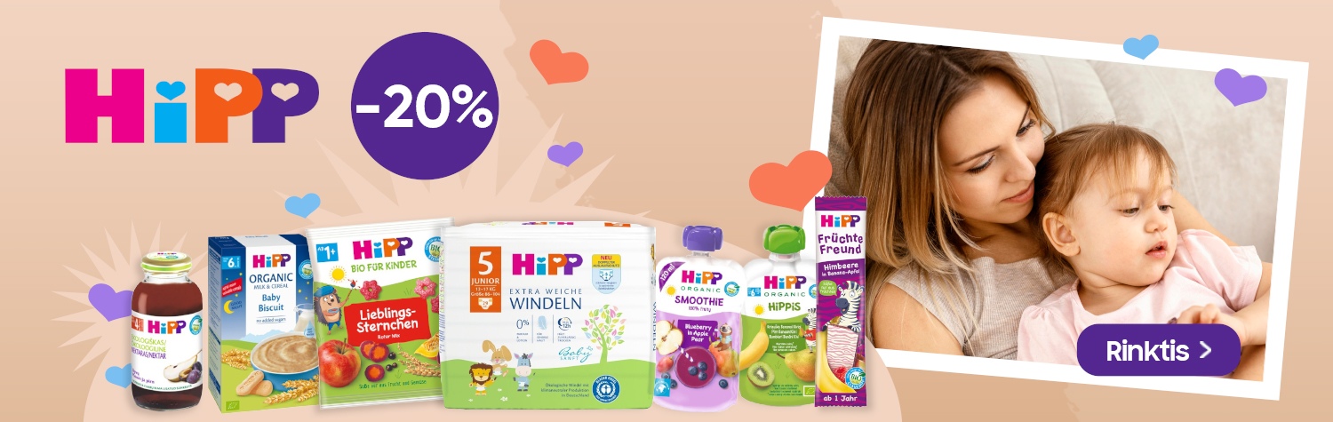 Nuolaida HIPP prekėms 20%