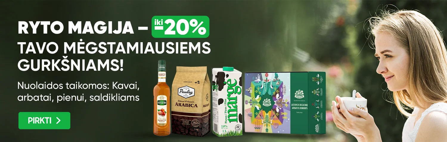Kavai, arbatai ir priedams nuolaida iki 20%