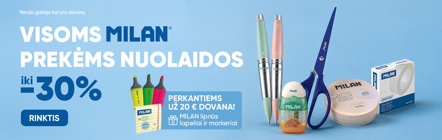 Milan nuolaida iki -30 proc. plius dovana perkantiems už 20 EUR