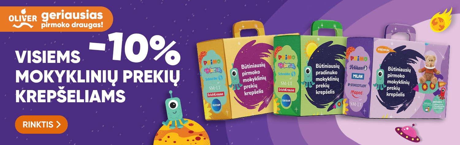 Mokyklinių prekių krepšeliams -10%